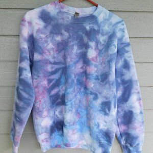 Handmade Blue & Pink Ice Tie Dye Sweatshirt - S - New